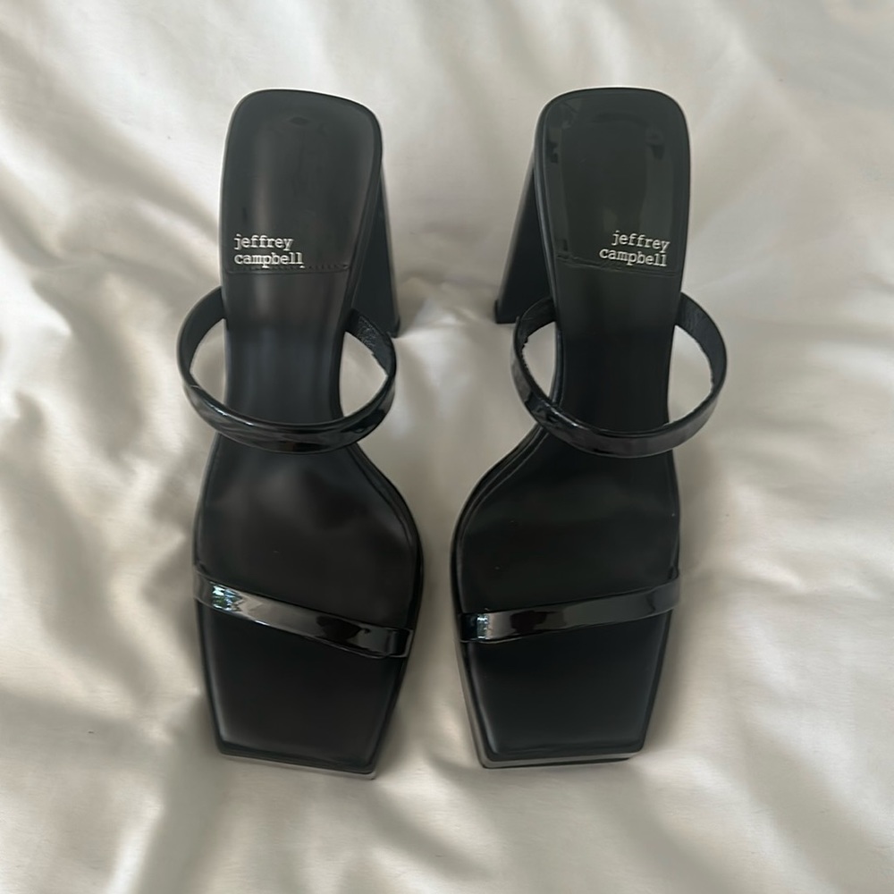 Jeffrey Campbell Hustler Heels Black Patent - almost new